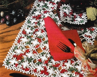 Vintage Crochet Christmas Place Mat Set