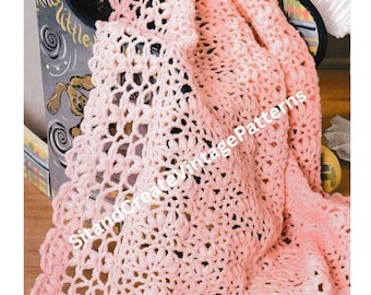 Vintage Crochet Perfect in PInk Afghan