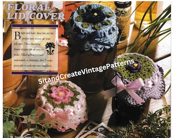 Vintage Crochet Floral Lid Covers