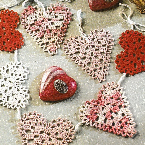 Vintage Crochet Heart Ornament or Garland