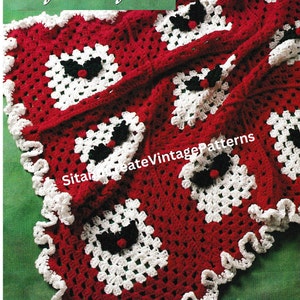 Vintage Crochet Holly Berry Afghan, Tree Skirt and Stocking
