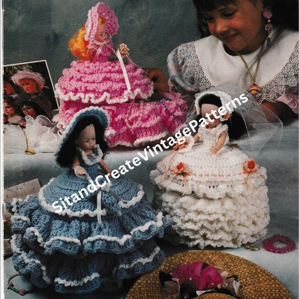 Vintage Crochet Treasure Box Dolls