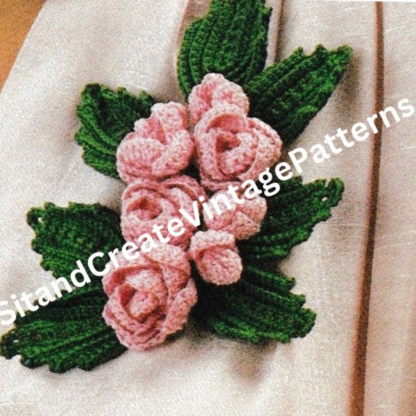 Vintage Crochet Rose Corsage