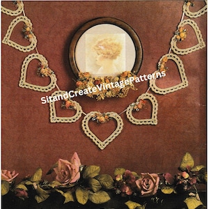 Vintage Crochet Heart Garland