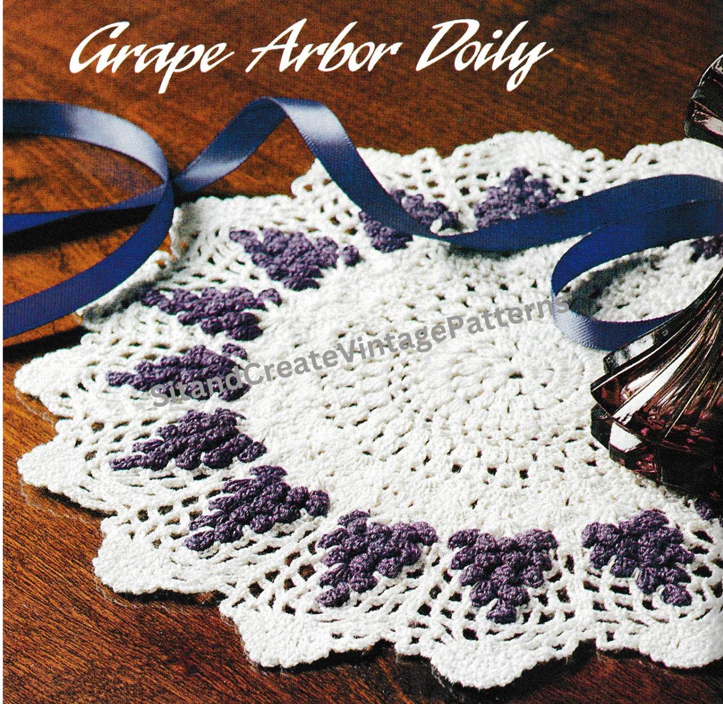 Vintage Crochet Grape Doily - Etsy