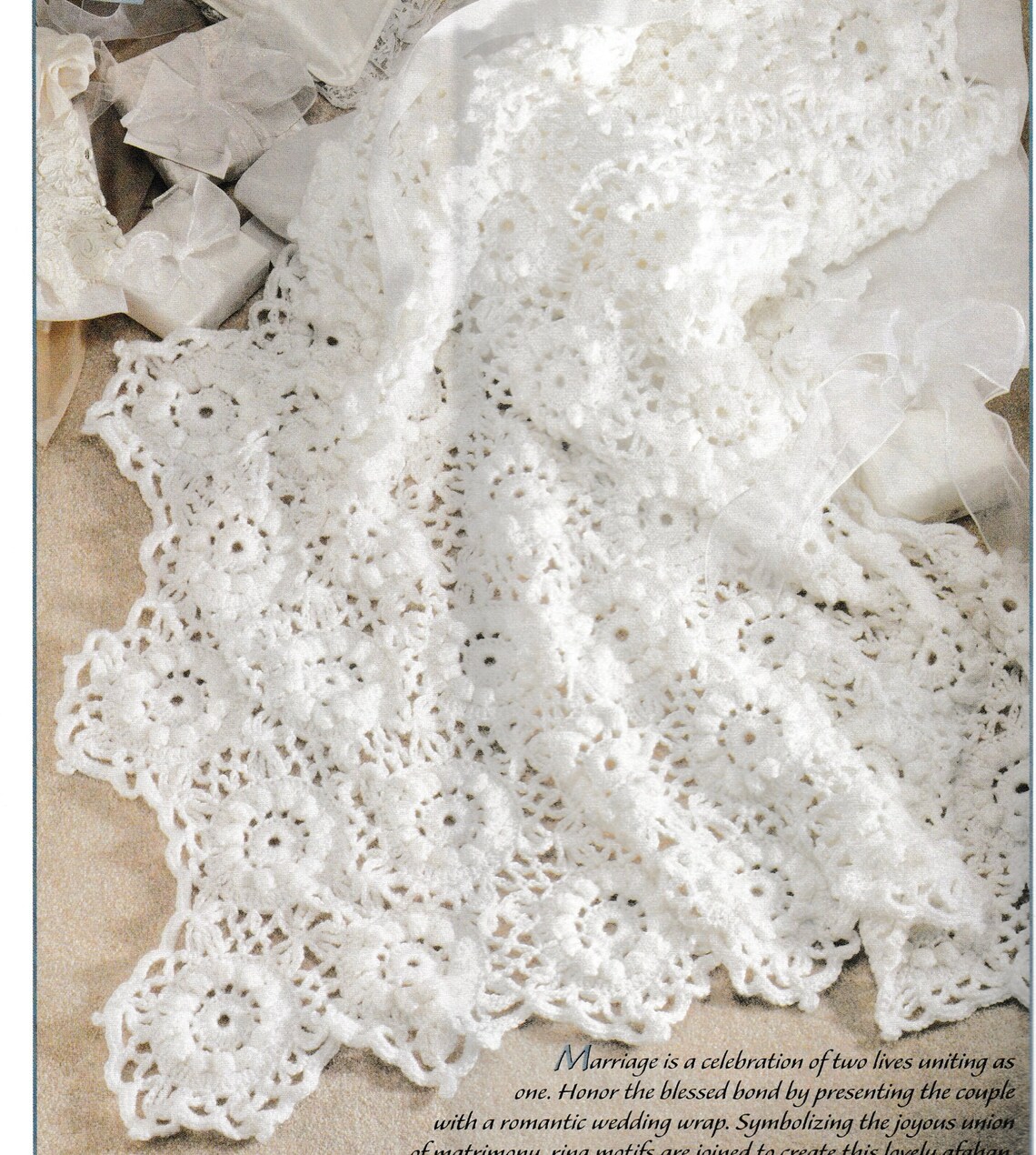 Vintage Crochet Wedding Rings Afghan Etsy