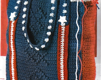 Bolso patriótico vintage de crochet