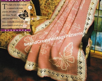 Vintage Crochet Butterfly Afghan