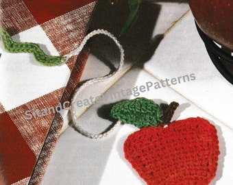Vintage Crochet Apple Bookmark