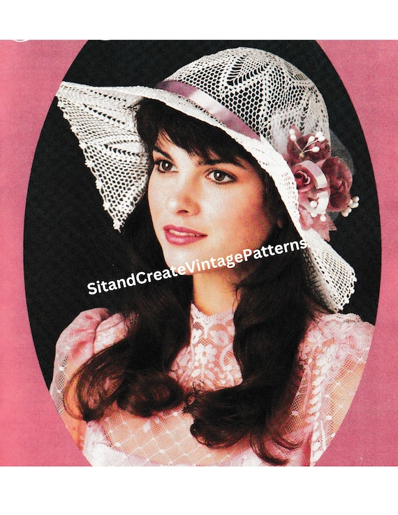 Wedding  crocheted  hat Victorian Crochet Patterns Top Hat, Mitten, Ice Skate  main image 2