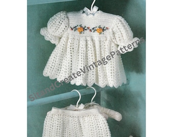 Vintage Crochet Garden Dress Set
