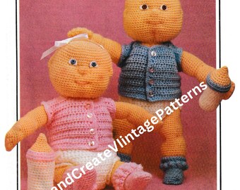 Vintage Crochet Bitty Baby Diaper Set and Two Outfits