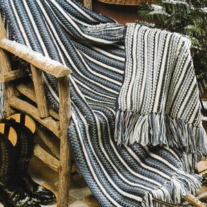 Vintage Crochet Blue Ice Afghan