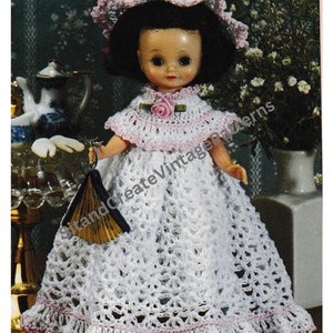 Vintage Crochet Princess Sweetheart Doll Dress