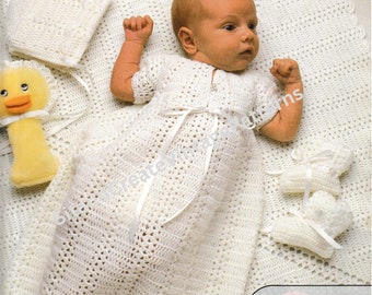 Vintage Crochet Baby Christening Set