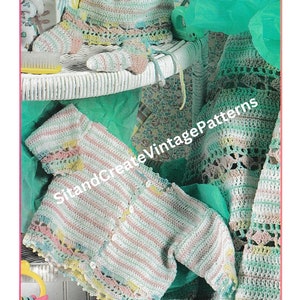 Vintage Crochet Soft Pastels Baby Layette