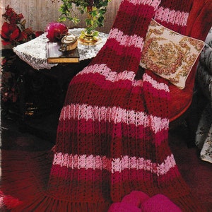 Vintage Crochet Striped Afghan