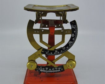 Vintage orange postal bilateral scale Charming & funky industrial design Post office or home decor 1930s? 1950s? Decorative gift for postman