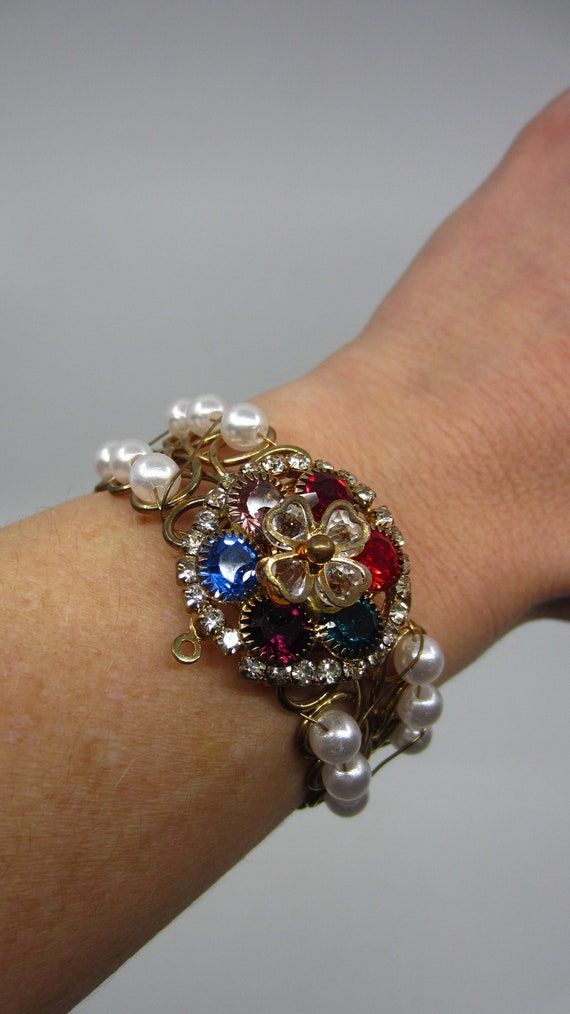 Unique vintage craft bracelet from pendant & cuff… - image 2