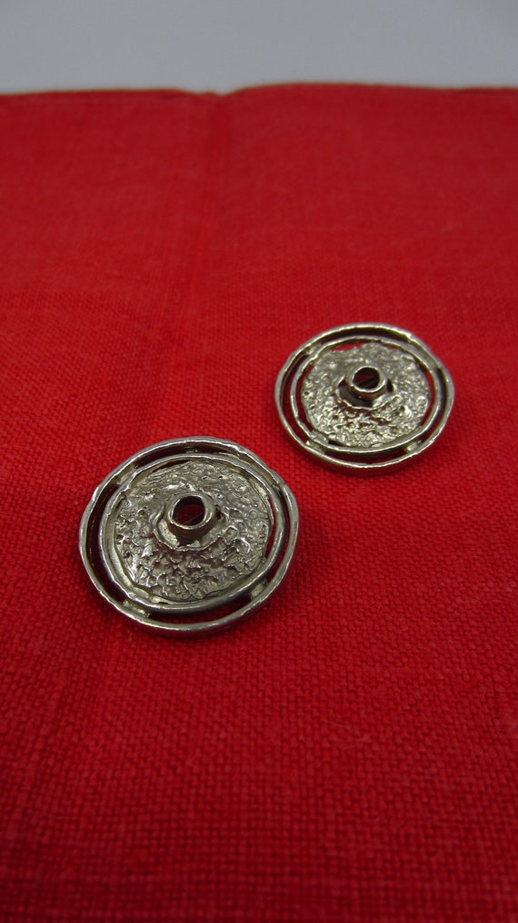 A pair of vintage Swedish hand crafted round meta… - image 4