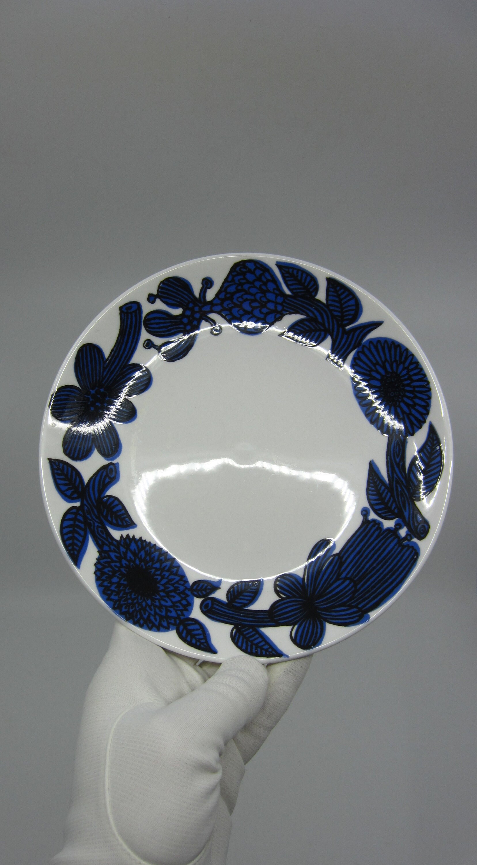 Pair of Vintage Swedish Gustavsberg Porcelain Dishes / Plates BLÅ