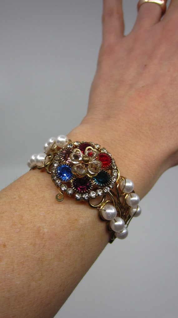 Unique vintage craft bracelet from pendant & cuff… - image 1