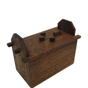 Vintage Swedish Wooden Model of Box / Chest From Vasa Ship (1600s