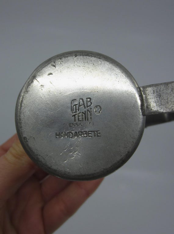 Vintage Swedish GAB Miniature Pewter Coin Beer Stein / Tankard