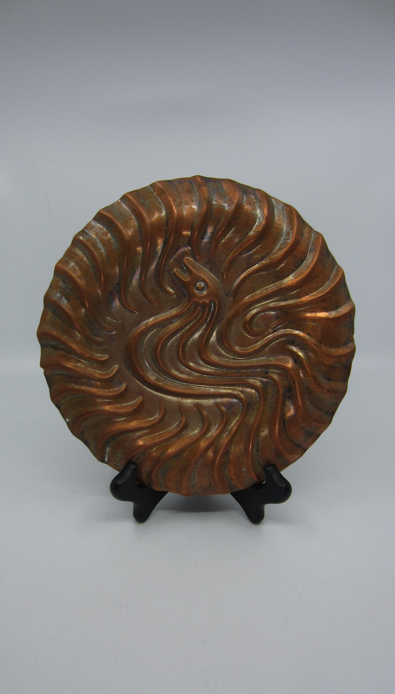 Vintage Copper Decorative Wall Plate With a Cute Mysterious Etsy