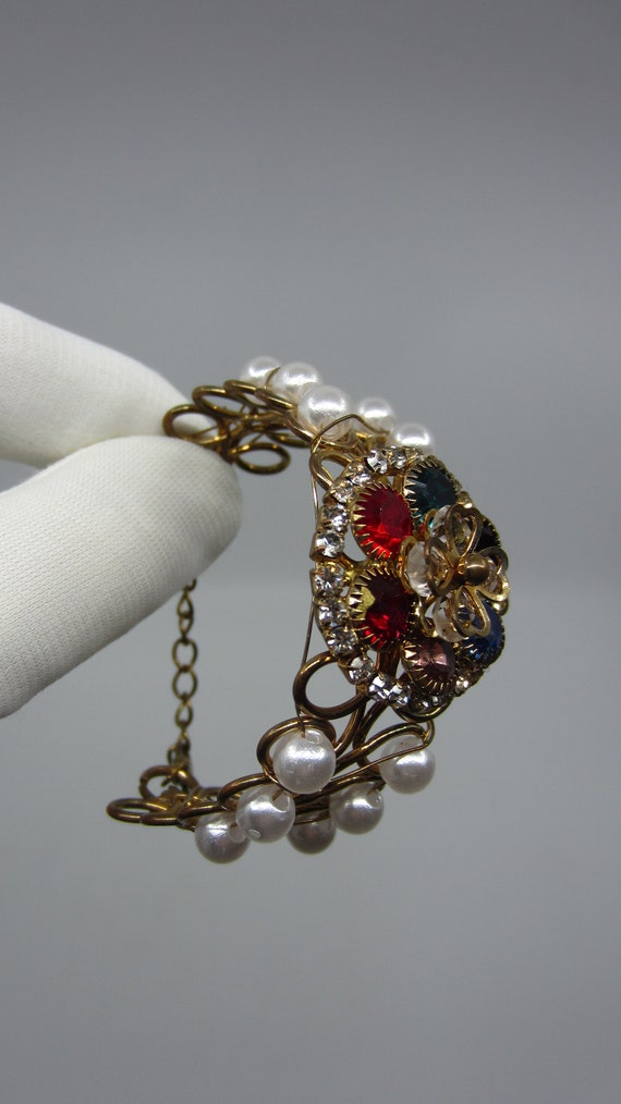 Unique vintage craft bracelet from pendant & cuff… - image 8