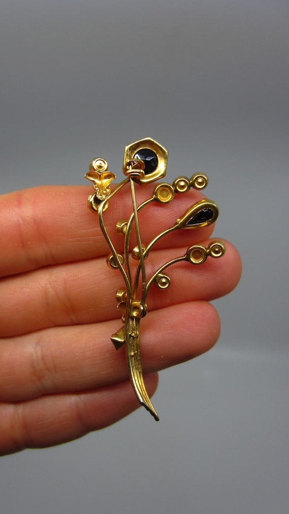 Vintage / antique Bohemian Gablonzer brooch with … - image 7