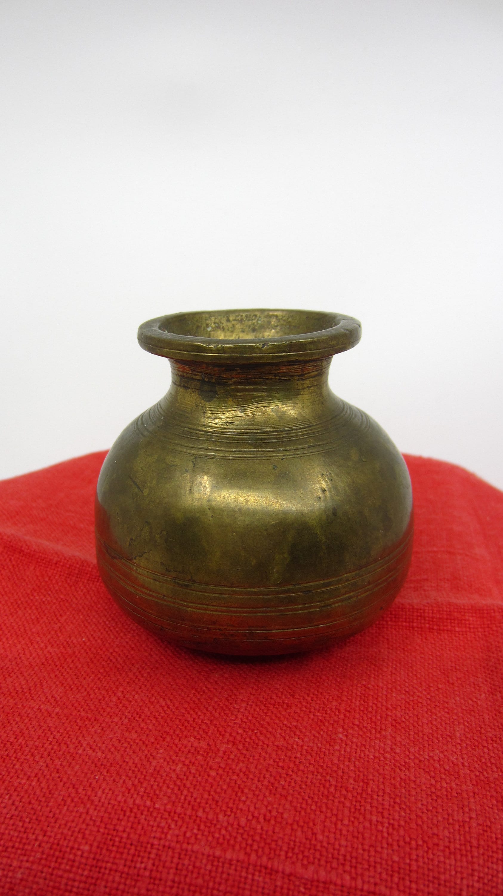 Vintage Indian Small Brass Ritual Water Vessel Lota Miniature