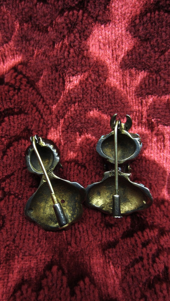 Pair of antique French Blackamoor brooches Marked… - image 10