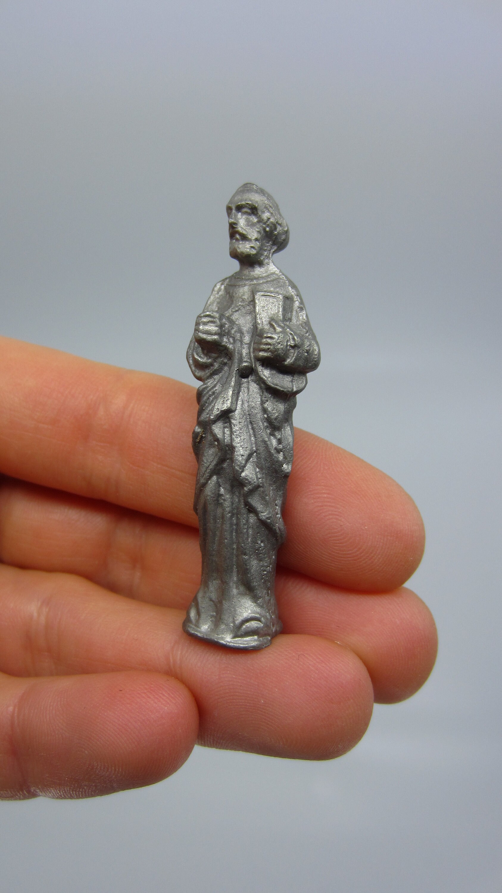 A Set of Four Vintage Pewter Figurines of Saints Our Lady / Etsy