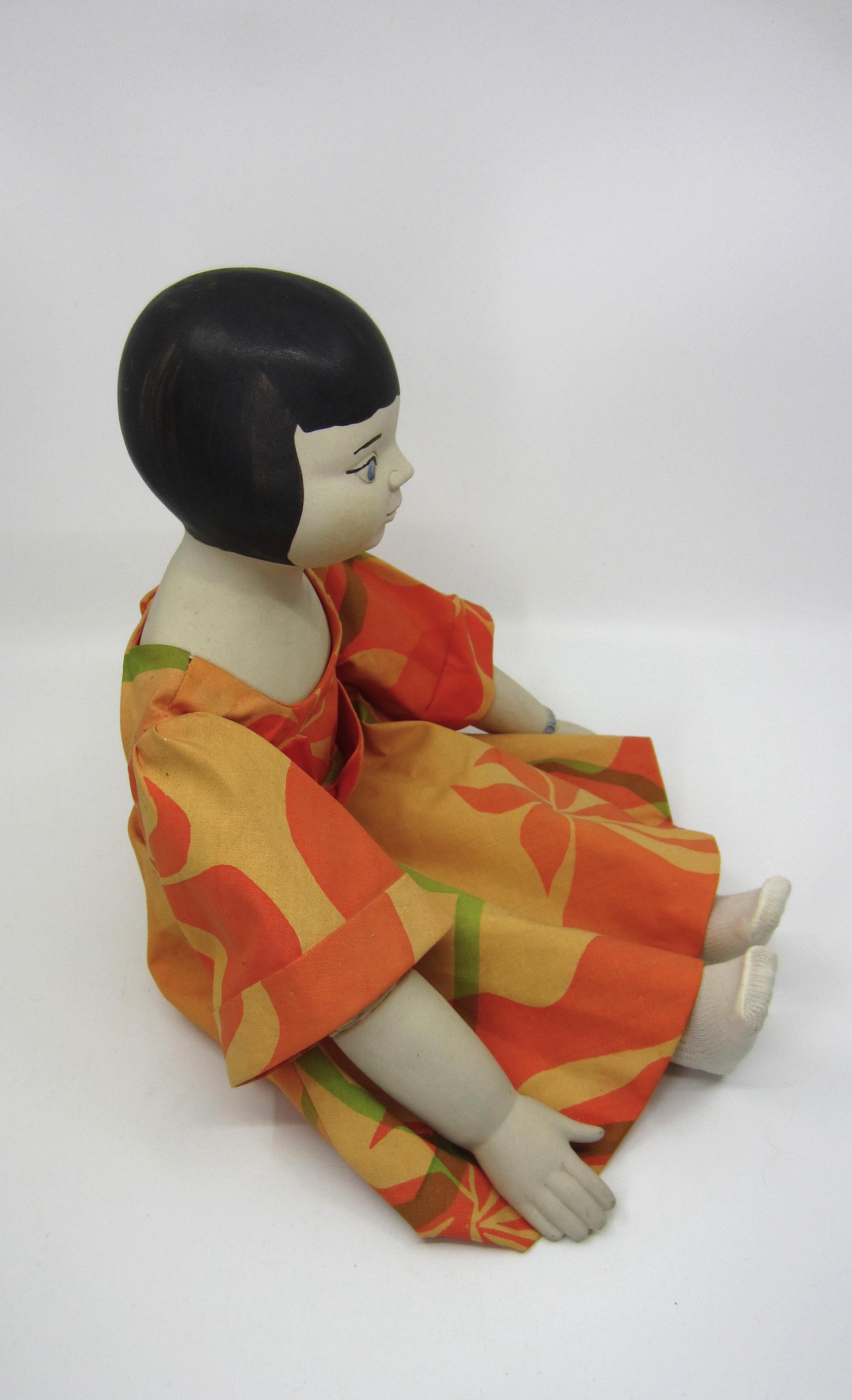 RARE Vintage Ceramic Artist Doll in Style of 1920s or 1960s