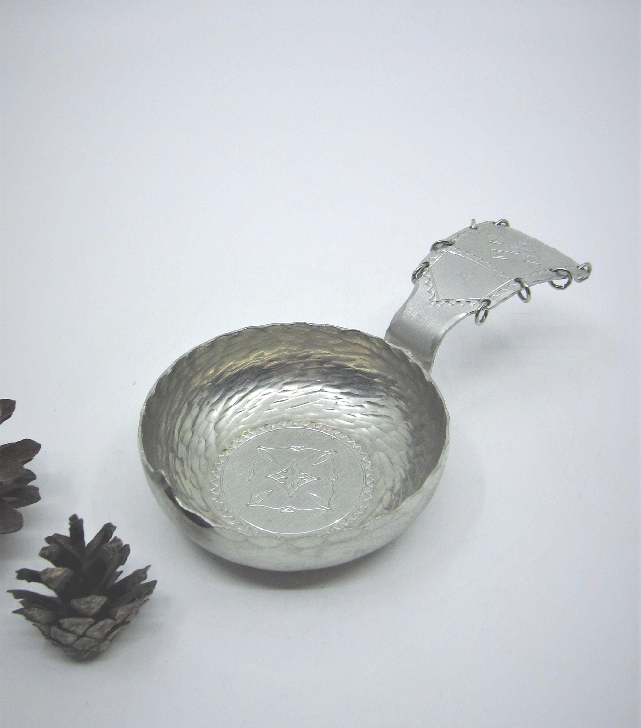 Vintage Swedish Pewter Guksi Drinking Cup / Vessel Sami Handicraft