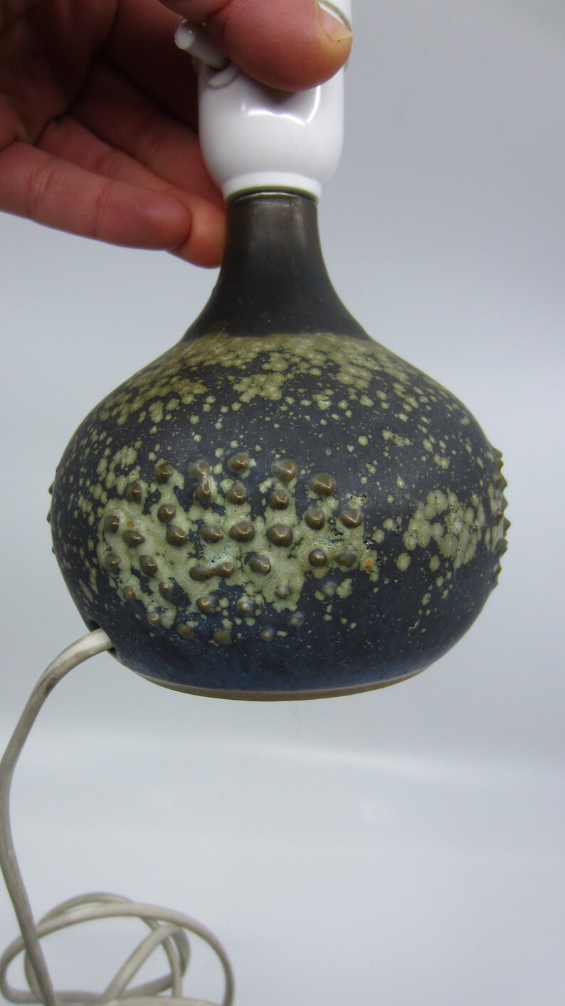 Vintage Swedish Rolf Palm textured ceramic lamp Sweden Scandinavian retro design 1960s Stoneware Nordic designer gift Mid century modern