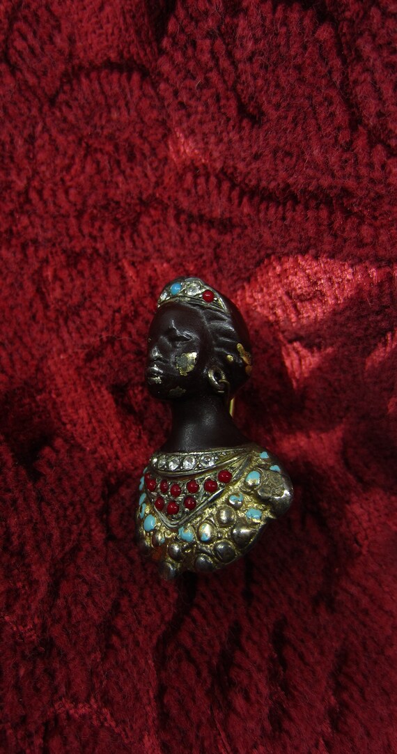 Pair of antique French Blackamoor brooches Marked… - image 8
