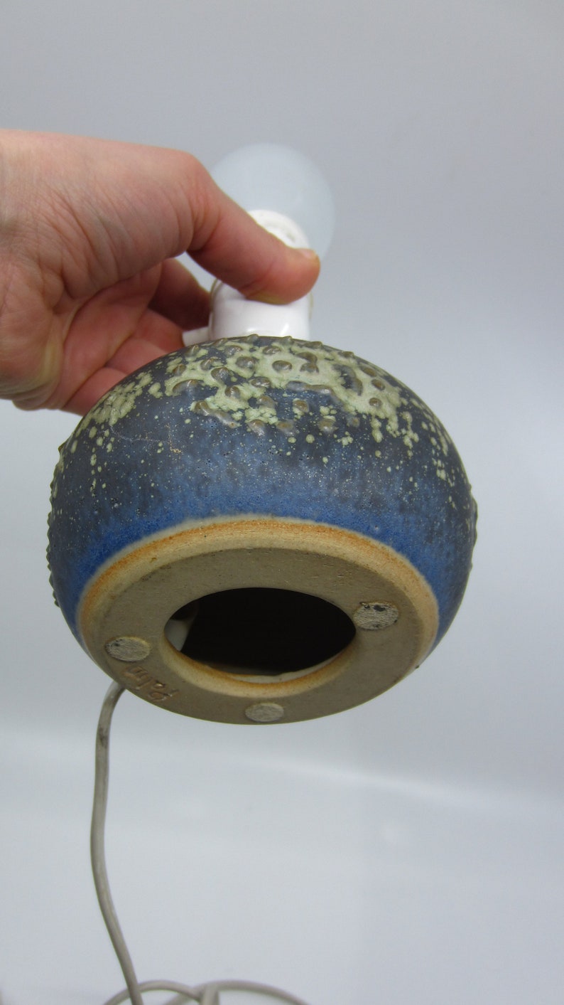 Vintage Swedish Rolf Palm textured ceramic lamp Sweden Scandinavian retro design 1960s Stoneware Nordic designer gift Mid century modern