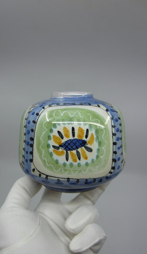 Vintage Swedish Jani Keramik Glazed Ceramic Vase Designer Jane