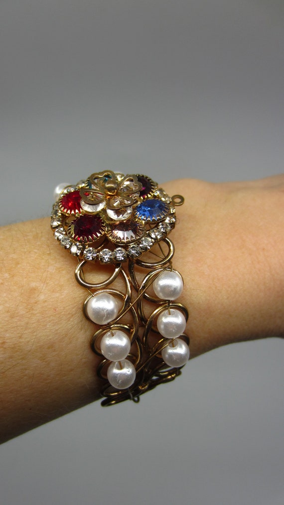 Unique vintage craft bracelet from pendant & cuff… - image 4