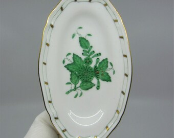 Vintage Hungarian Herend Green Chinese Bouquet Miniature Porcelain