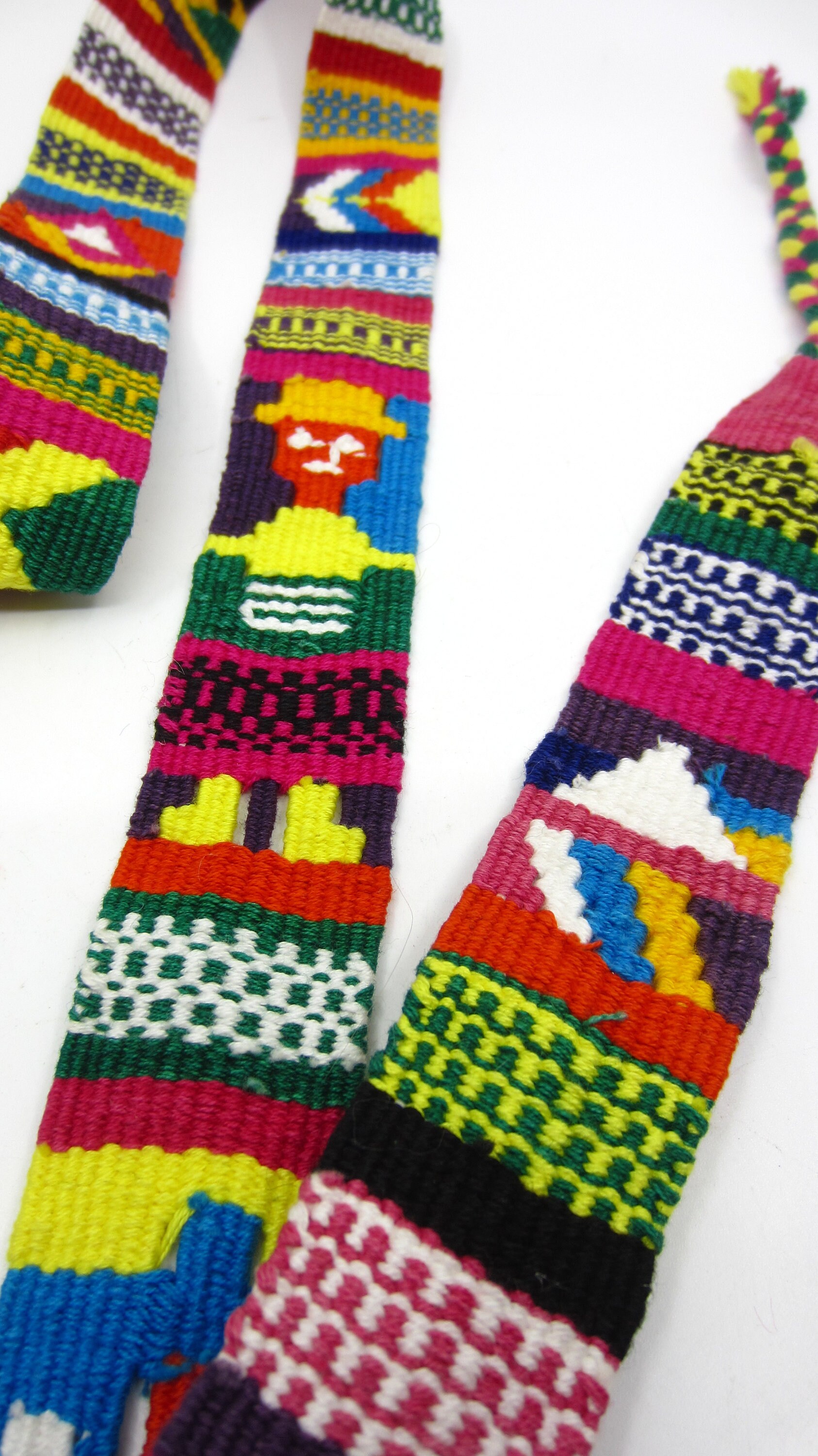 Vintage Authentic Guatemalan Colorful Woven Cotton Belt Human Figures & Symbols Vintage Guatemalan Woven Cotton Belt Human Figures & Symbols  main image 3