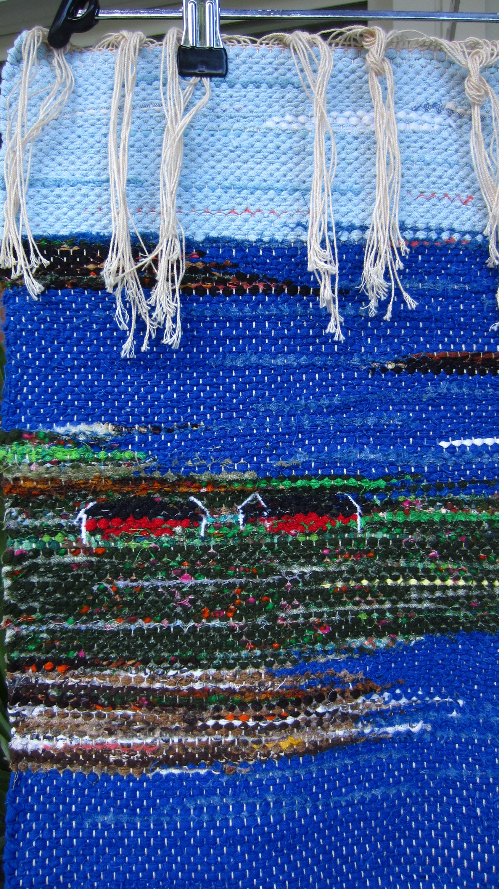Sweedish Rug Making Vintage Swedish Hand Woven Rag Rug or Wall Ornament Cottages / Farms in ...