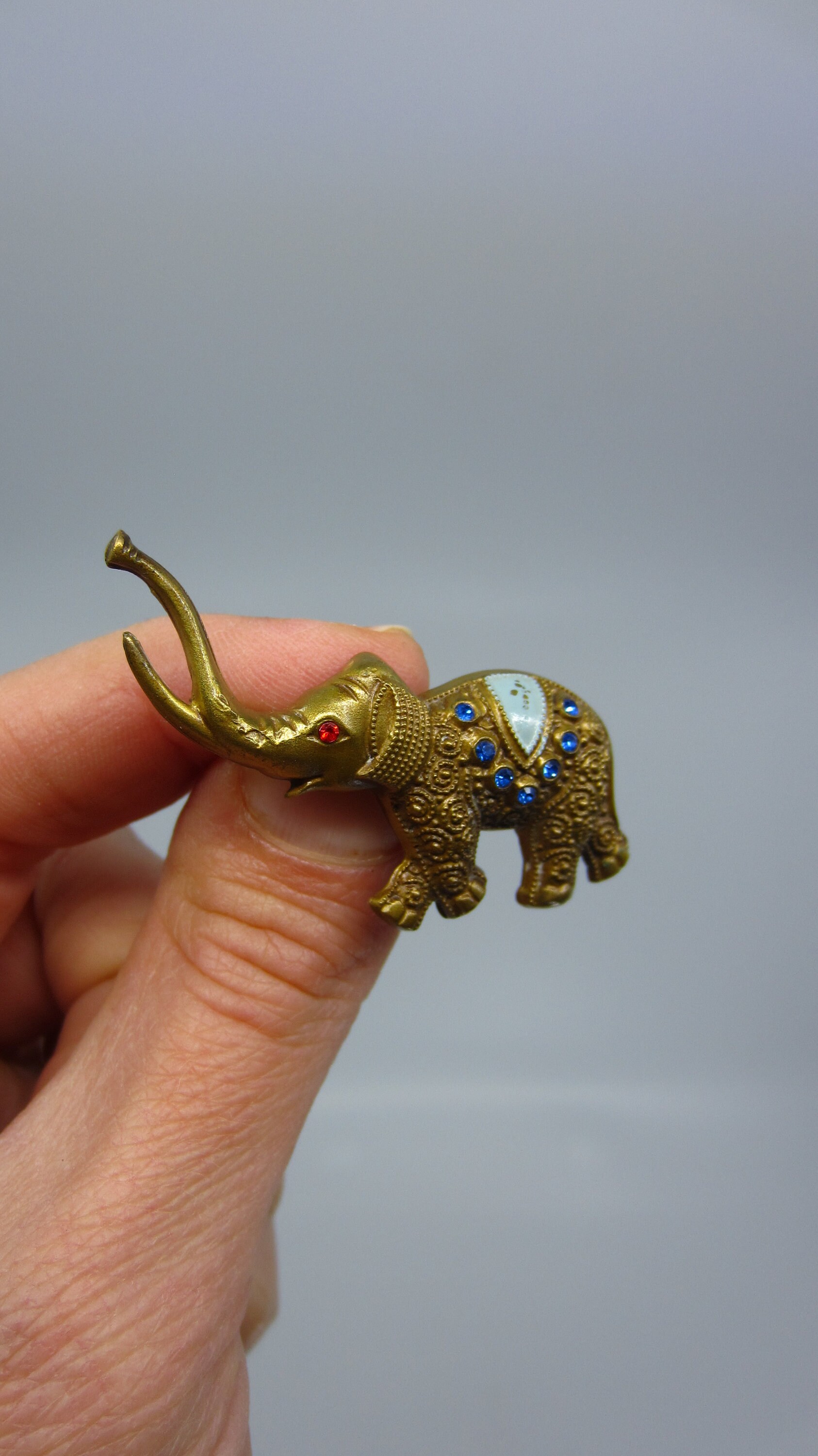 Vintage Swedish Art Deco Baby Elephant Brooch With Glass Etsy UK