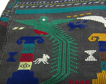 ヴィンテージのグアテマラの大きな壁掛けまたは装飾布、ケツァールの鳥