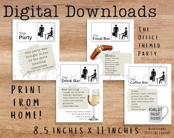 The Office Inspired Party Printable 4 pk | The Office Party Decorations | The Office Printable| The Office Party Sign | friendsgiving