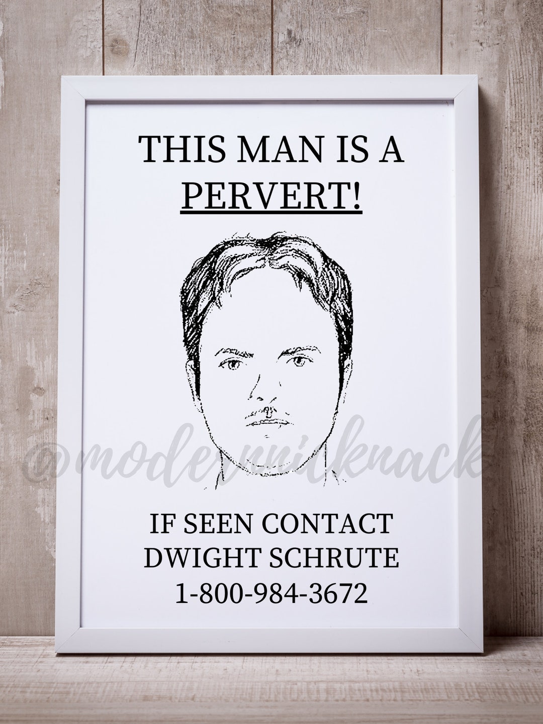 Dwight Schrute Pervert Poster | the Office Inspired Party Printable ...