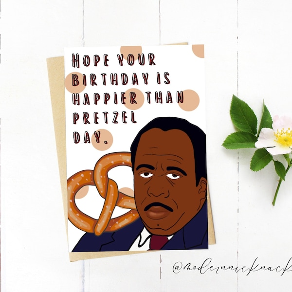 Printable The Office Birthday Card | The Office | Digital Download Card | Stanley Hudson| Pretzel Day| Instant Download| Greeting Card|