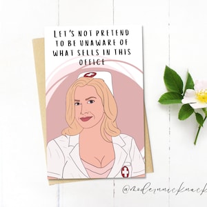 Angela Kinsey The Office Halloween Card | Angela Kinsey Nurse | The Office Greeting Card | The Office Halloween |The Office Quotes